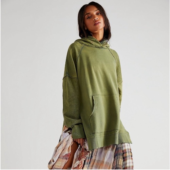 Free People Tops - Free People Zoe Hoodie Hunter Green Size XS NWT